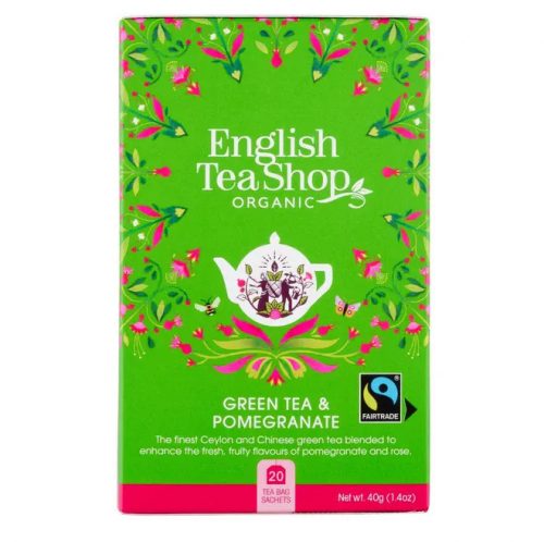 English Tea Shop bio zöld tea gránátalma 20x1,5g 30 g