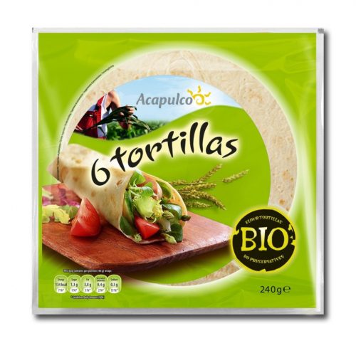 Acapulco bio lágy tortilla tészta 240 g