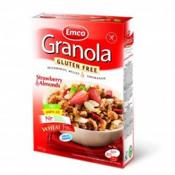   Emco gluténmentes granola eperrel és mandulával, dobozos 340 g