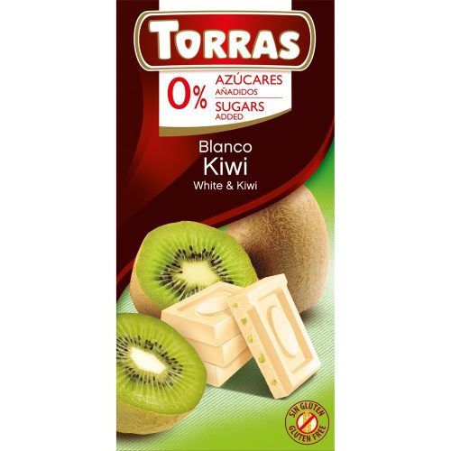 Torras gluténmentes kiwis fehércsokoládé hozzáadott cukor né 75 g