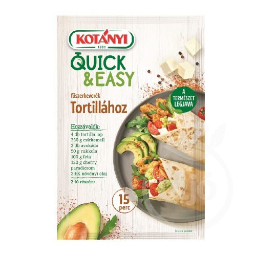 Kotányi quick&easy fűszerkeverék tortillához 20 g