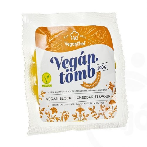 Veganchef vegán tömb cheddar ízű 200 g