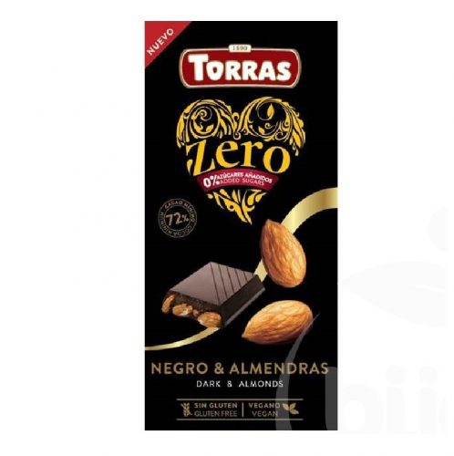 Torras zero étcsokoládé hozzáadott cukor nélkül mandulával 150 g