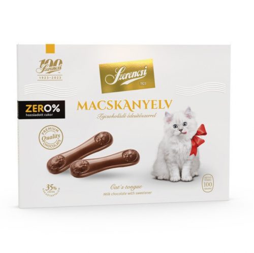 Szerencsi zero macskanyelv maltitos tejcsokoládé 100 g