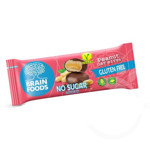 Brain Foods gluténmentes zabfalatok csokoládéba mártott mogyorós, édesítőszerrel 44 g