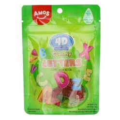   Amos Sweets 4d fun and play gummy letters vegyes gyümölcsízű gumicukor betű formában 100 g