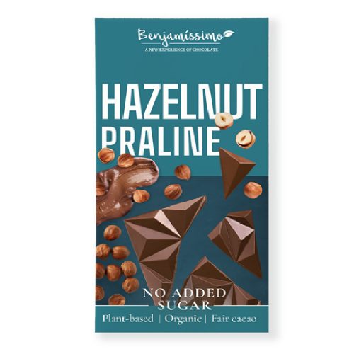 Benjamissimo bio vegán csokoládé mogyorós pralinéval hozzáadott cukor nélkül édesítőszerrel 60 g