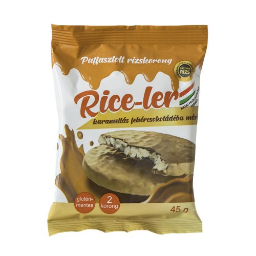 Rice-ler puffasztott rizskorong karamellás fehércsokoládéba mártva 45 g