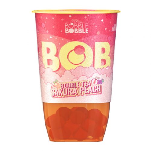 Bob bubble tea zöld teából készült üdítőital barack- és licsilével, szőlőlevet tartalmazó italgyöngyökkel 360 ml